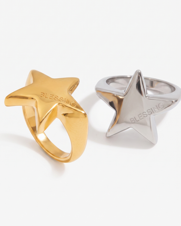 Blessing - Chunky star ring - Stainless steel