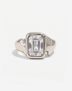 Nadia - Chunky stone ring - Stainless steel