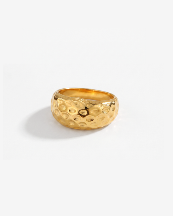 Saar - Hammered dome ring - Stainless steel