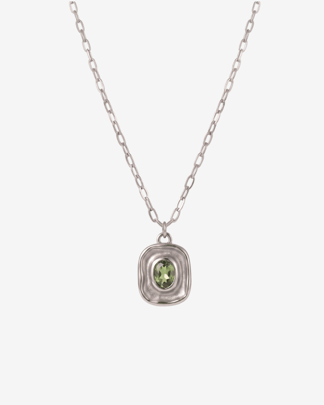Lise - Green stone necklace - Stainless steel
