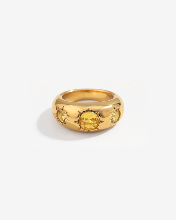 Yoa - Stone dome ring - Stainless steel