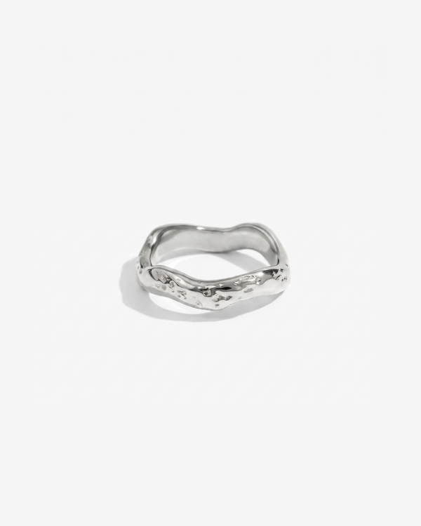 Sophie - Wavy textured band ring - Stainless steel