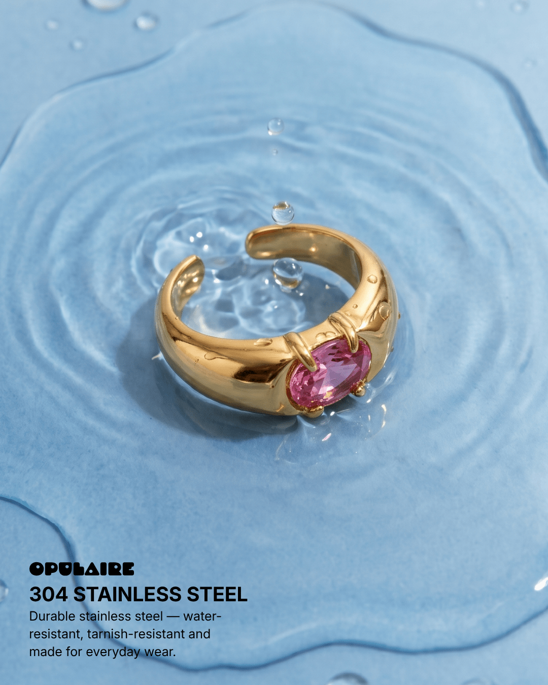 Ada ring - Opulaire - WATERPROOF jewelry - Adjustable -