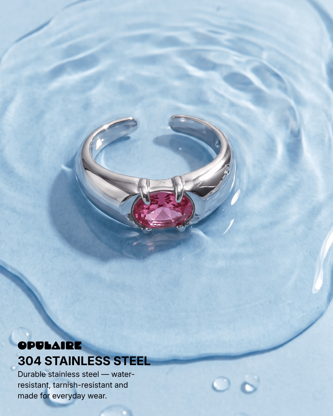 Ada ring - Opulaire - WATERPROOF jewelry - Adjustable -