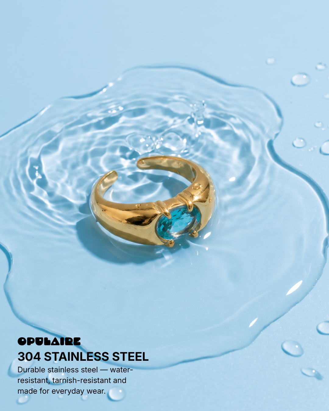 Ada ring - Opulaire - WATERPROOF jewelry - Adjustable -