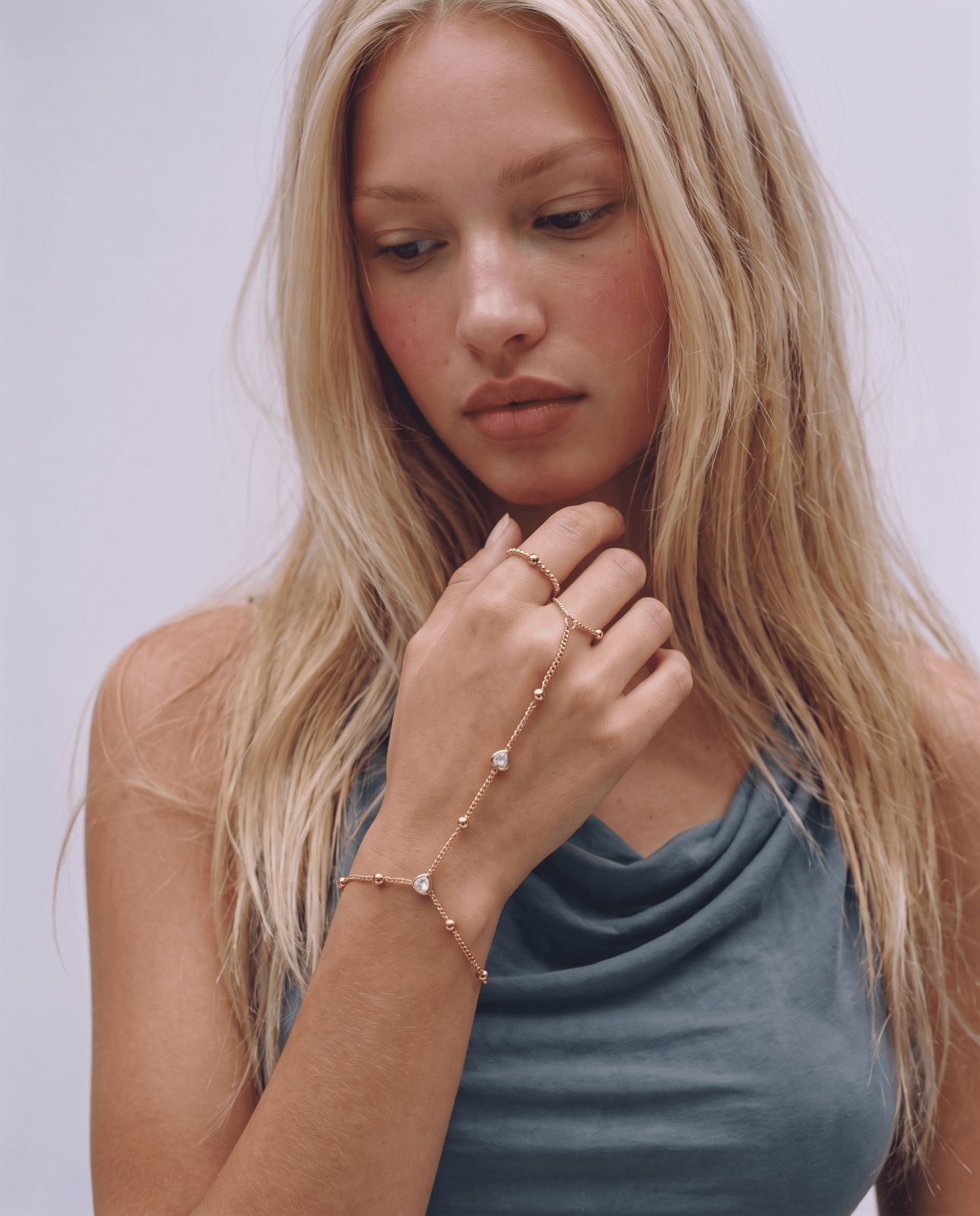 Agnes - Hand chain bracelet - Stainless steel - Opulaire - WATERPROOF jewelry - 
