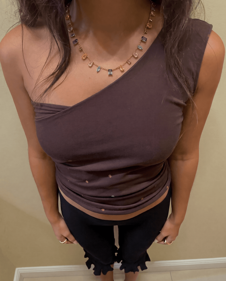 Aliana - Pastel crystal necklace - Stainless steel