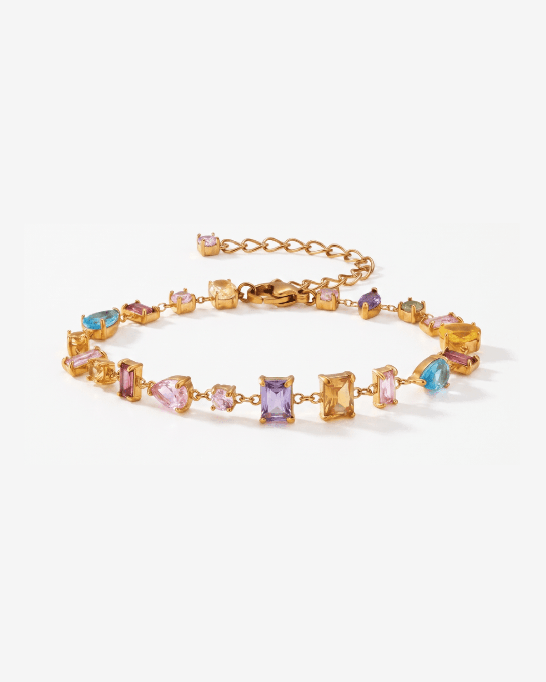 Aliana - Pastel crystal bracelet - Stainless steel - Opulaire - WATERPROOF jewelry - 