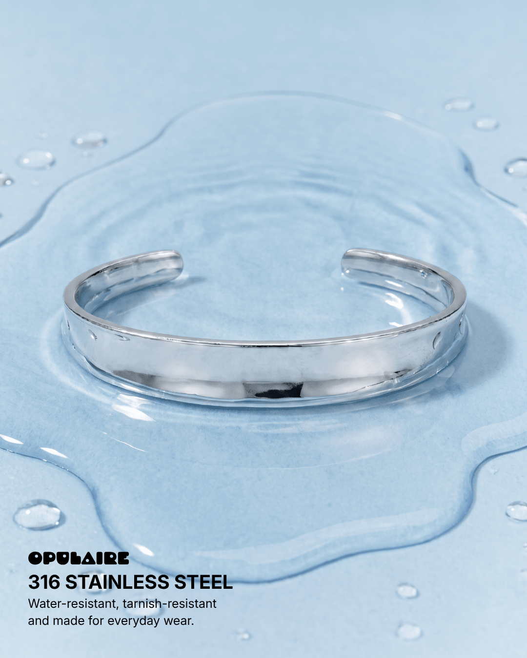 Altamura - Cuff bracelet - Stainless steel - Opulaire - WATERPROOF jewelry - 