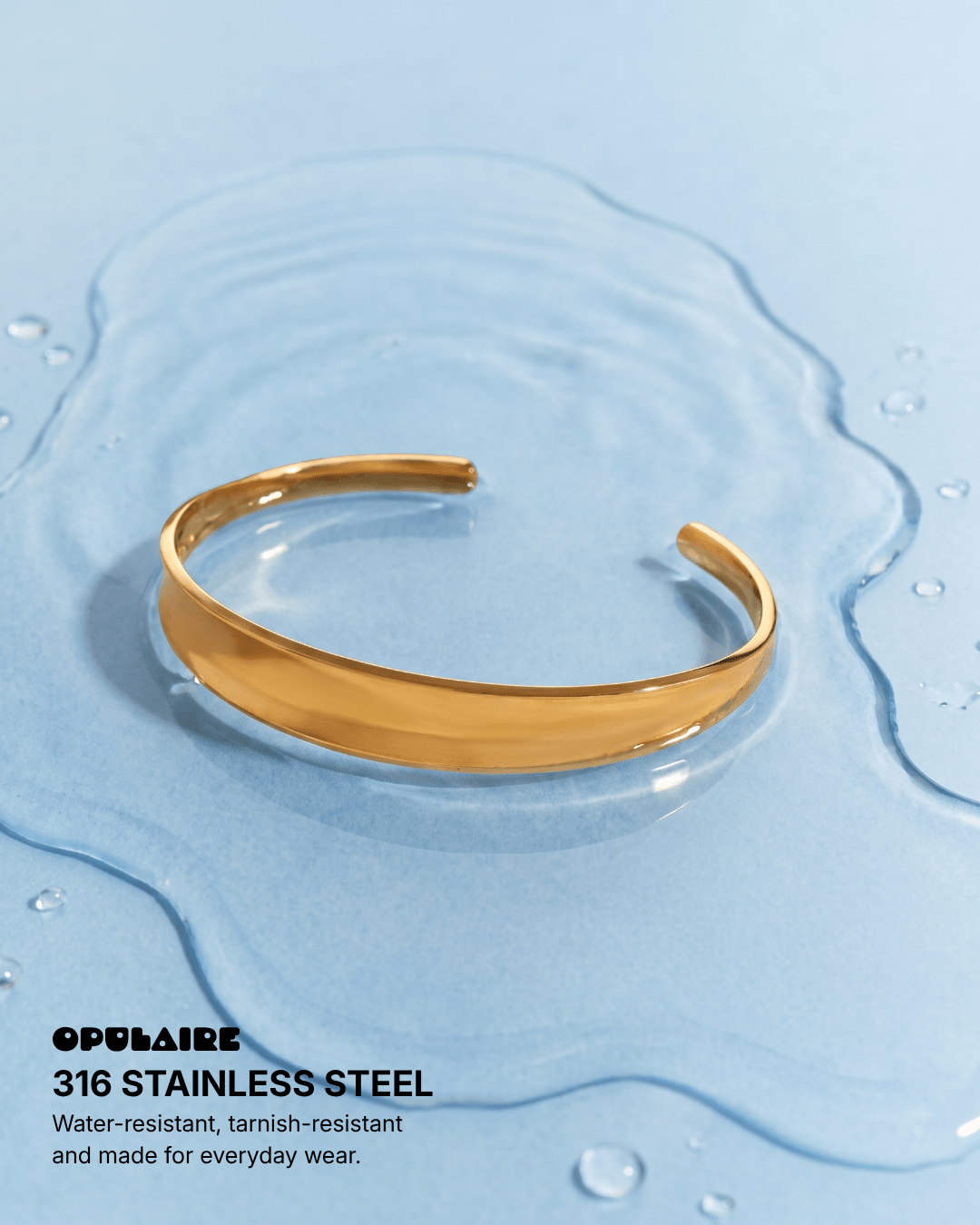 Altamura - Cuff bracelet - Stainless steel - Opulaire - WATERPROOF jewelry - 