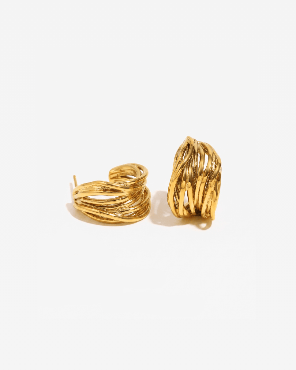 Amadora - C-hoop earrings - Stainless steel - Opulaire - WATERPROOF jewelry - 