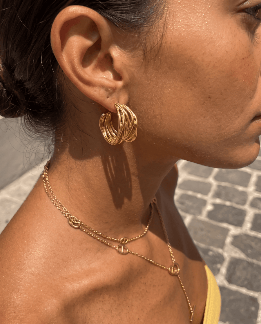Amadora - C-hoop earrings - Stainless steel