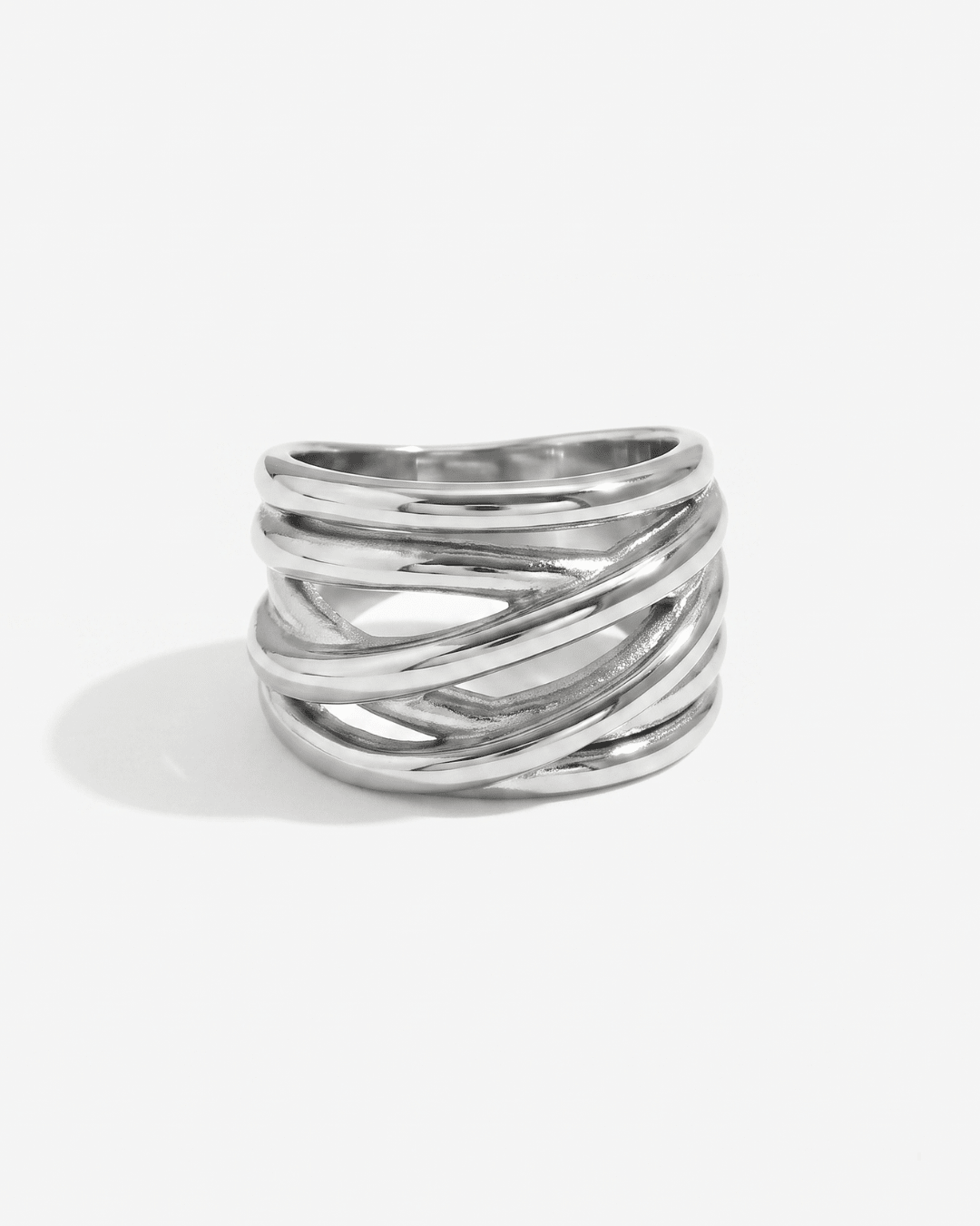 Amadora - Woven ring - Stainless steel - Opulaire - WATERPROOF jewelry - EU 52 -