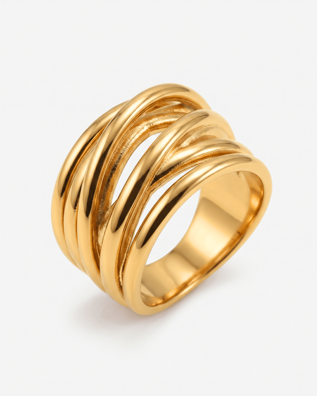 Amadora - Woven ring - Stainless steel - Opulaire - WATERPROOF jewelry - EU 52 -