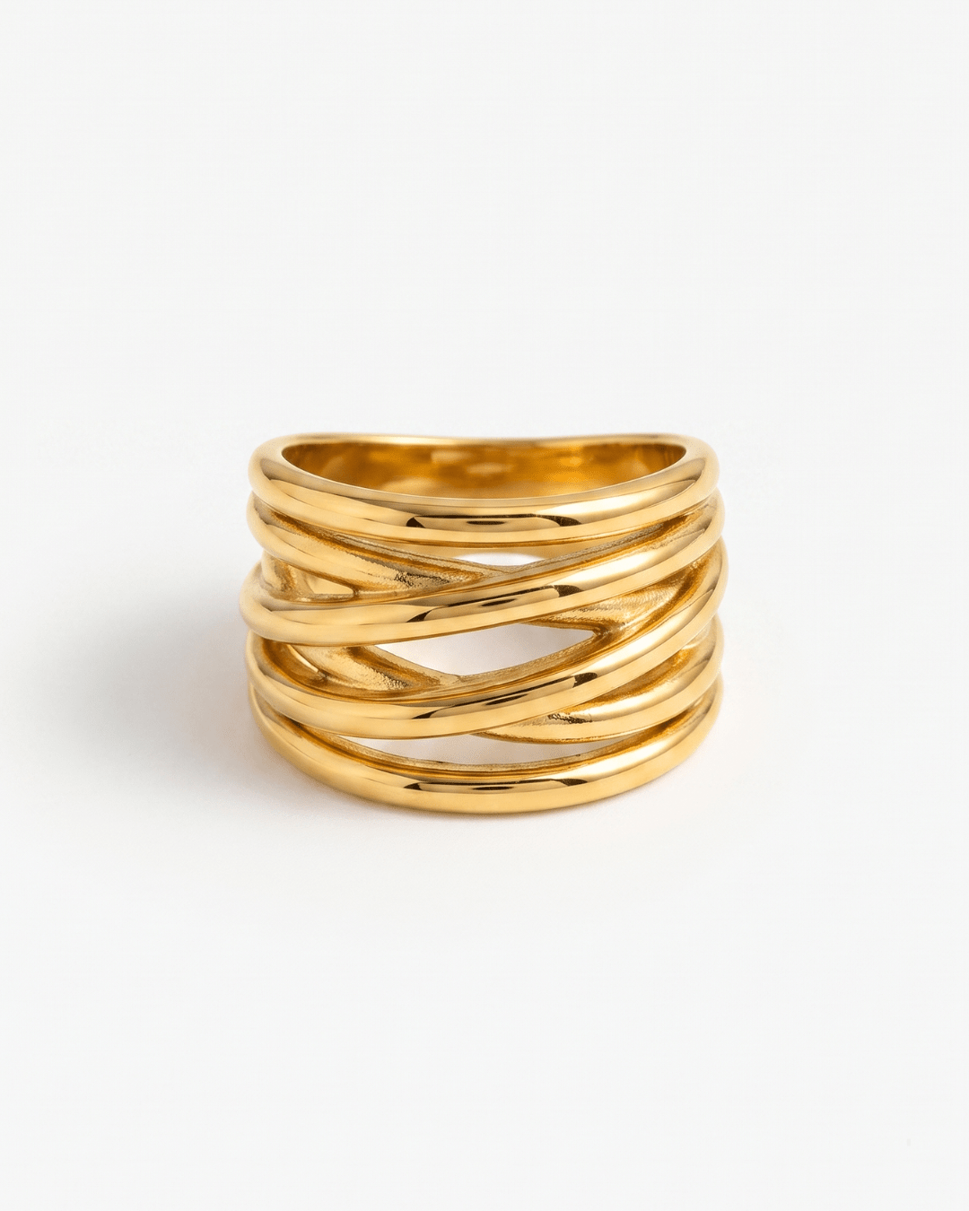 Amadora - Woven ring - Stainless steel - Opulaire - WATERPROOF jewelry - EU 52 -