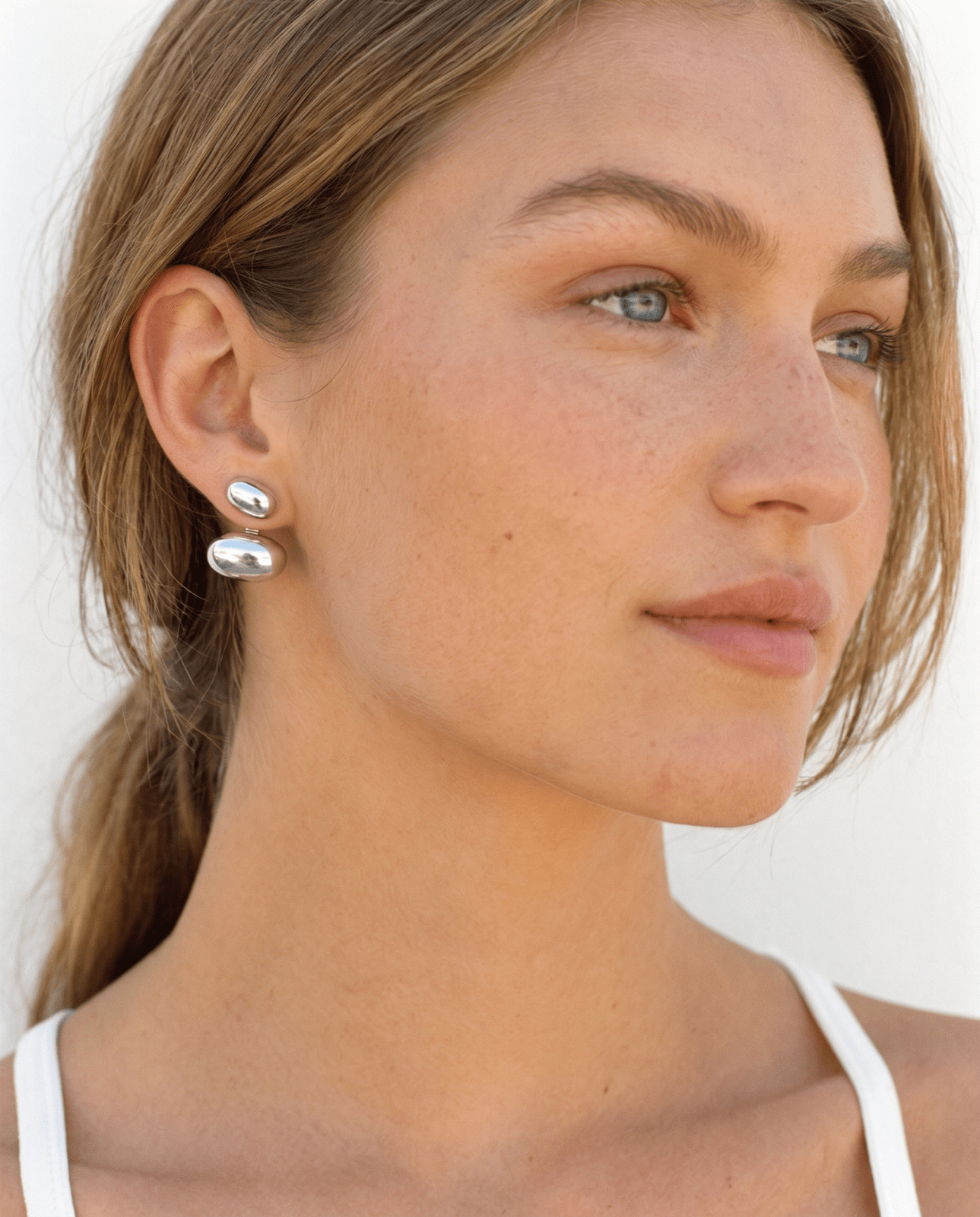 Amber - Ear jacket earrings - Stainless steel - Opulaire - WATERPROOF jewelry - 