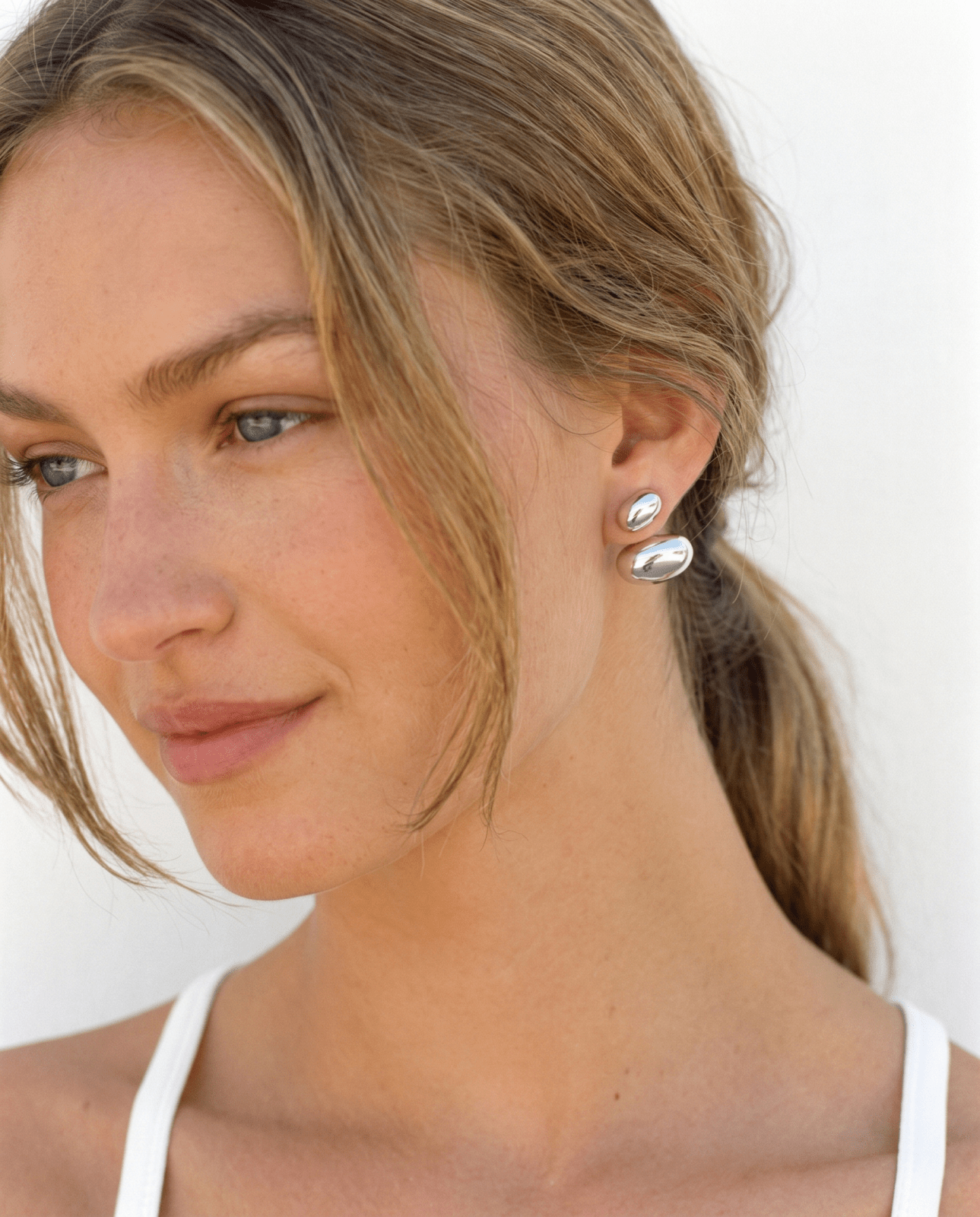 Amber - Ear jacket earrings - Stainless steel - Opulaire - WATERPROOF jewelry - 