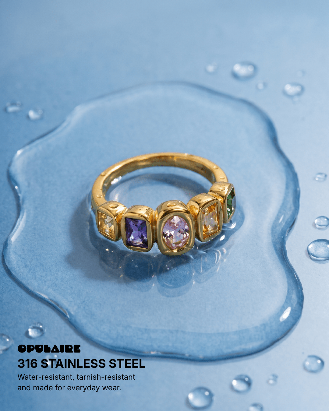 Amelia ring - Opulaire - WATERPROOF jewelry - EU 52 -