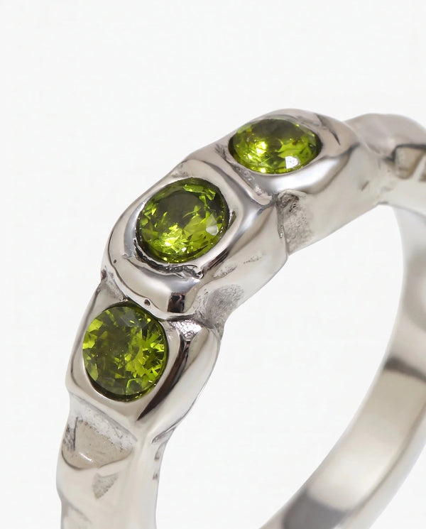 Amélie - Green stone ring - Stainless steel - Opulaire - WATERPROOF jewelry - EU 52 -
