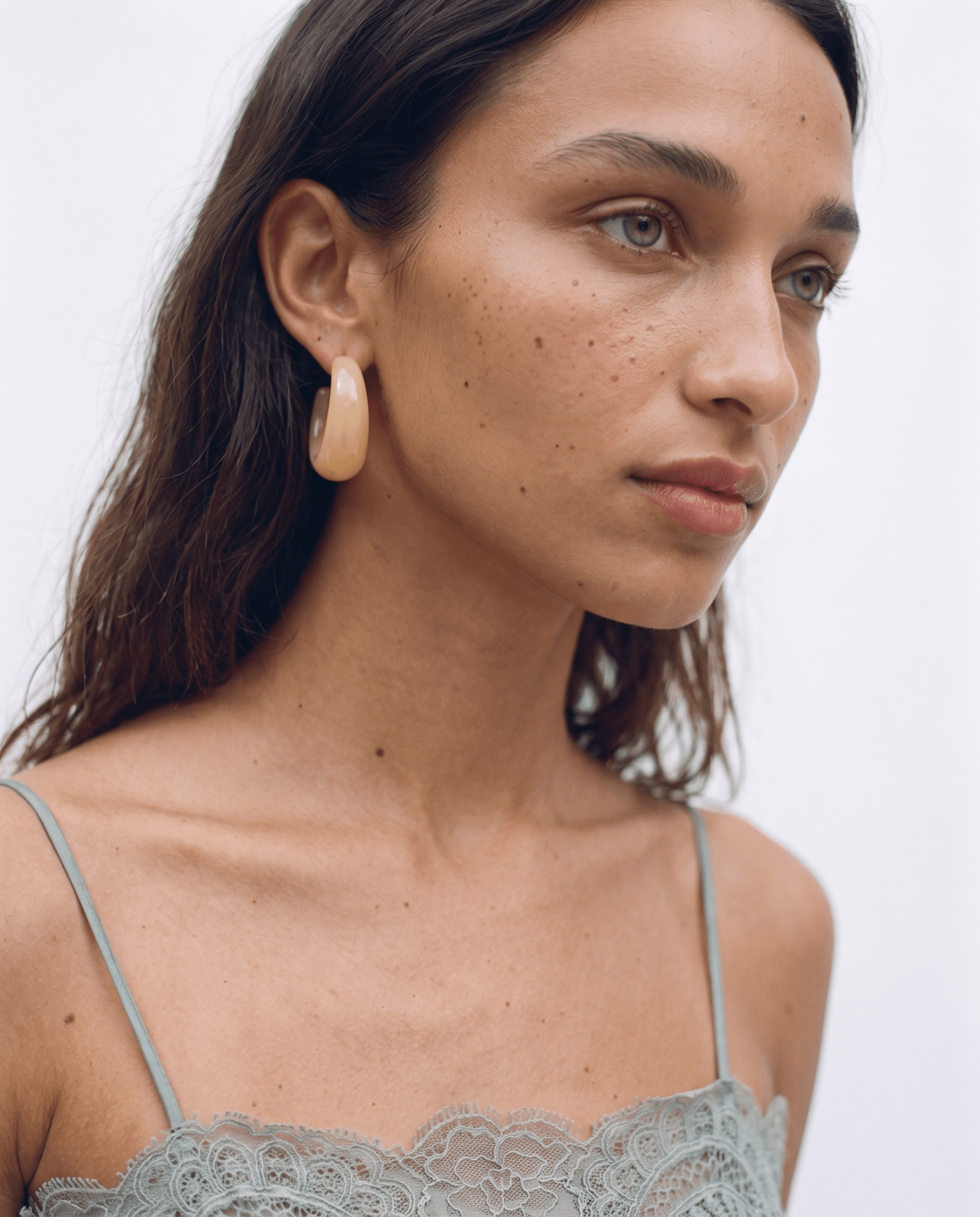 Amira - Resin hoop earrings - Stainless steel - Opulaire - WATERPROOF jewelry - 