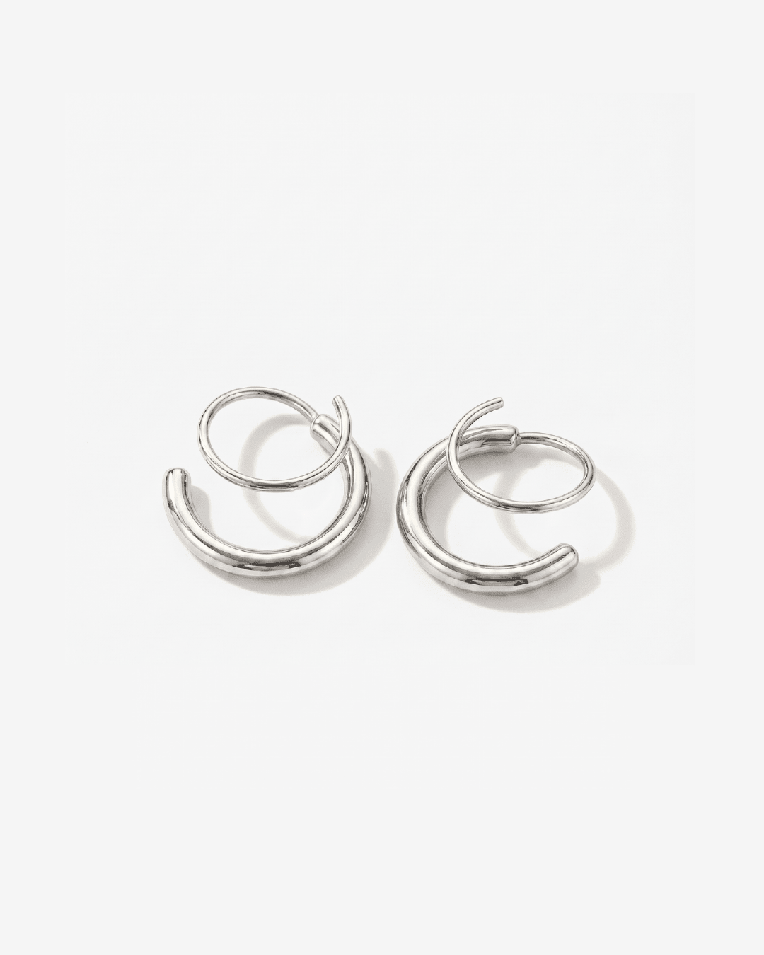 Apollo - Dainty double hoop earrings - Stainless steel - Opulaire - WATERPROOF jewelry - 