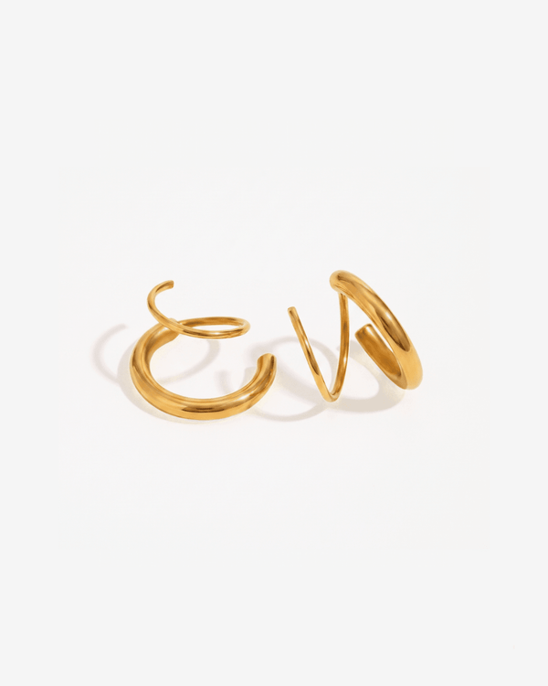Apollo - Dainty double hoop earrings - Stainless steel - Opulaire - WATERPROOF jewelry - 