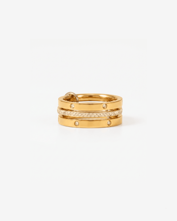 Aria - Stacked ring - Stainless steel - Opulaire - WATERPROOF jewelry - EU 55 -