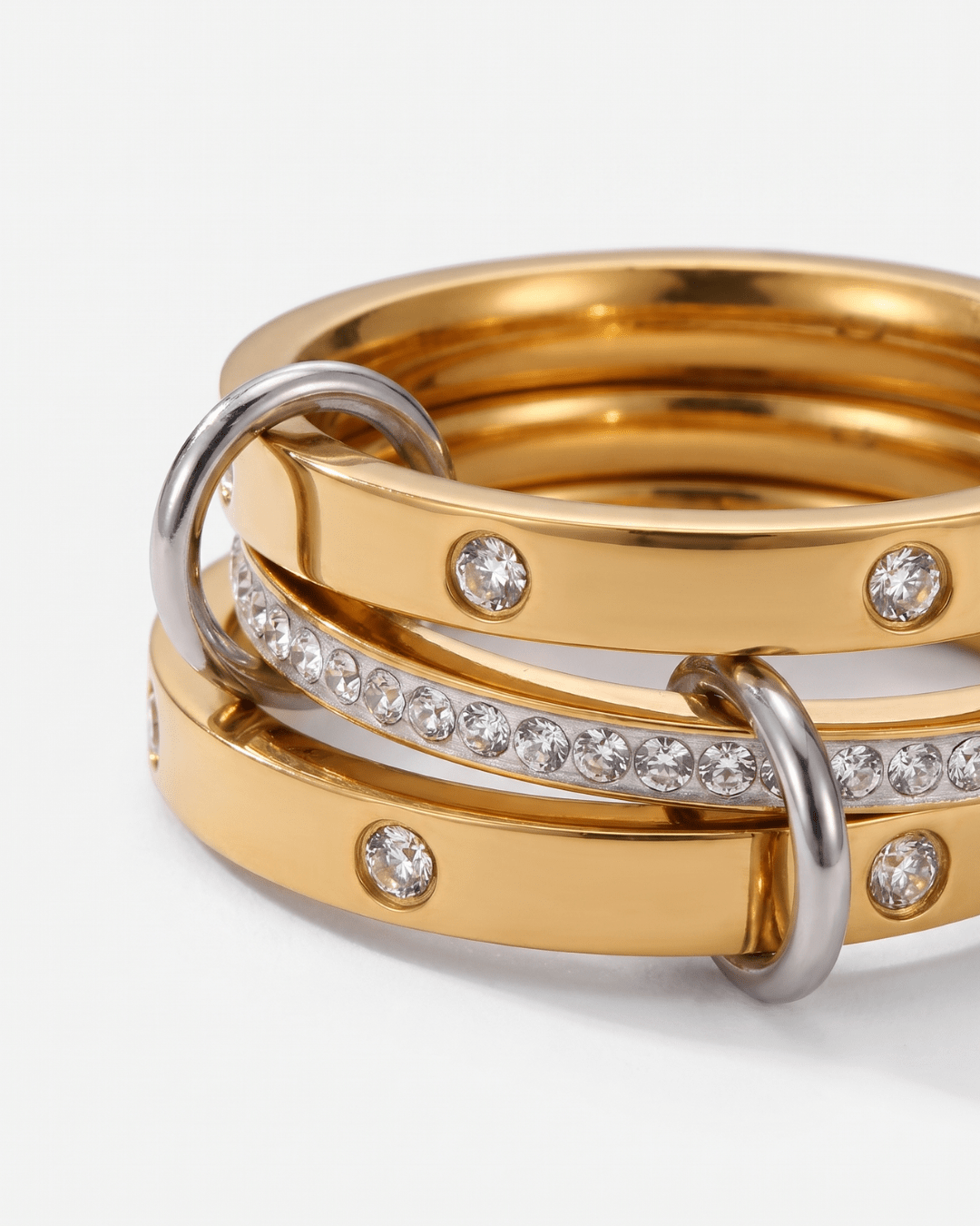 Aria - Stacked ring - Stainless steel - Opulaire - WATERPROOF jewelry - EU 55 -
