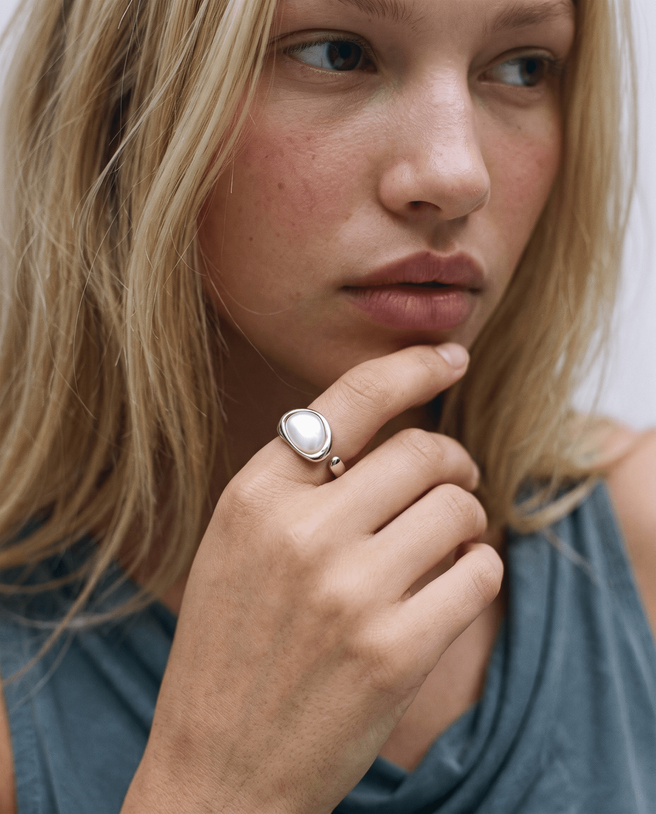 Aurora - Open stone ring - Stainless steel - Opulaire - WATERPROOF jewelry - EU 54 -