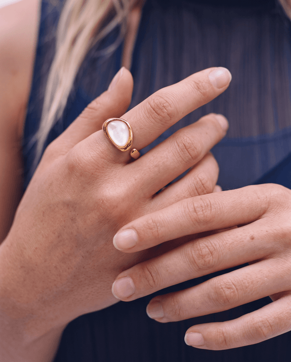 Aurora - Open stone ring - Stainless steel - Opulaire - WATERPROOF jewelry - EU 54 -