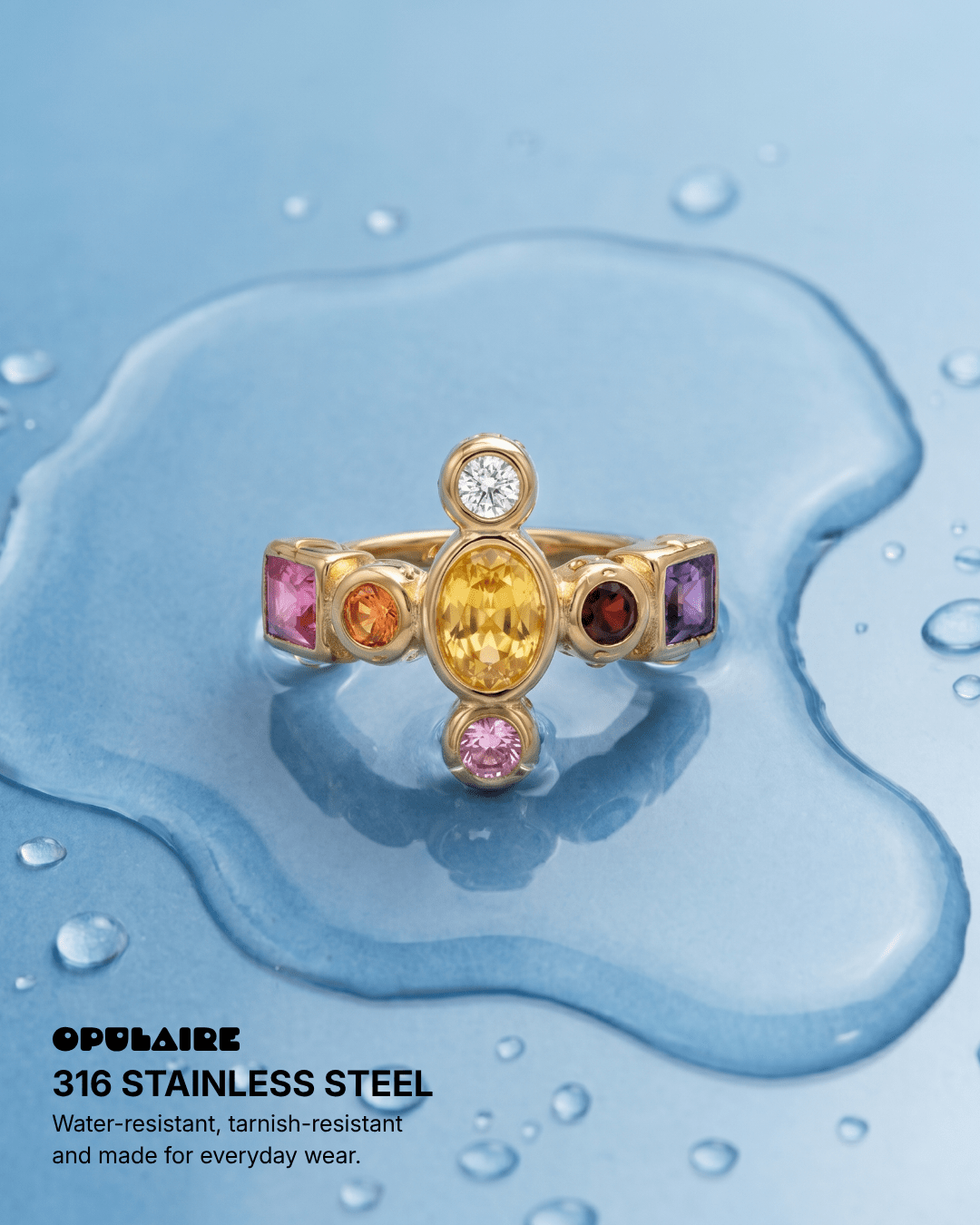 Ava ring - Opulaire - WATERPROOF jewelry - EU 52 -