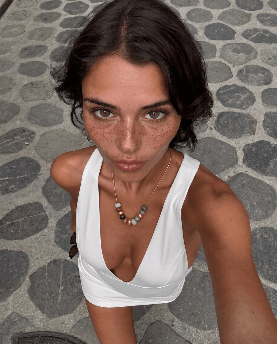 Mia - Dainty bead necklace - Stainless steel