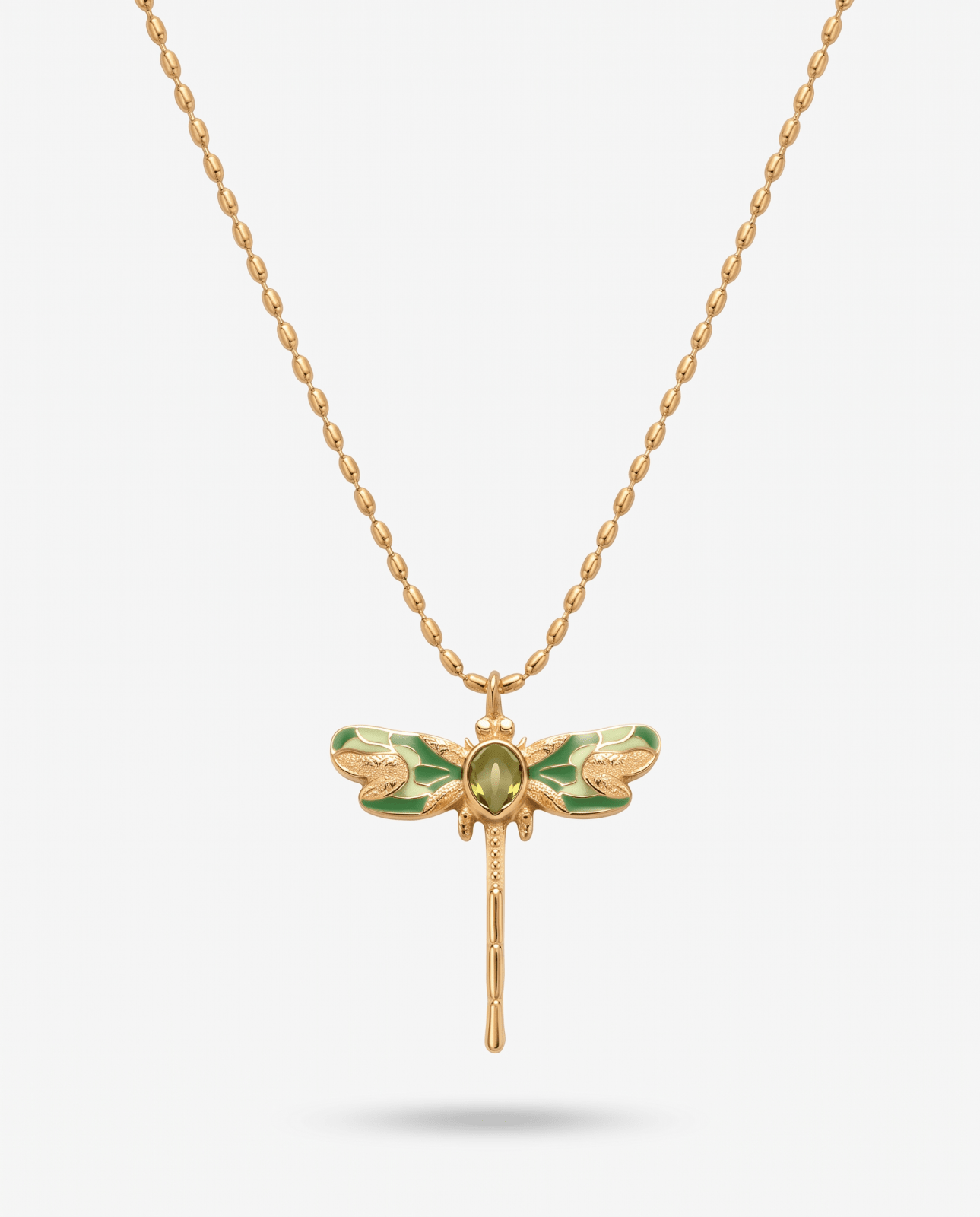 Biarritz - Dragonfly pendant necklace - Stainless steel - Opulaire - WATERPROOF jewelry - 