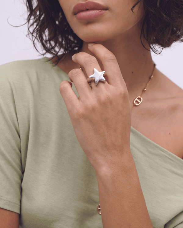 Blessing - Chunky star ring - Stainless steel - Opulaire - WATERPROOF jewelry - EU 52 -