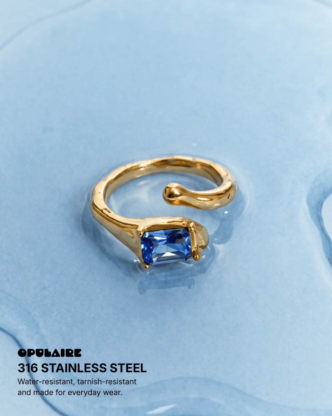Bo ring - Opulaire - WATERPROOF jewelry - EU 54 -