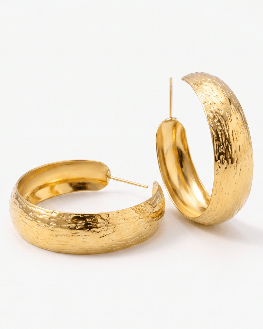 Carved hoop earrings - Opulaire - WATERPROOF jewelry - 