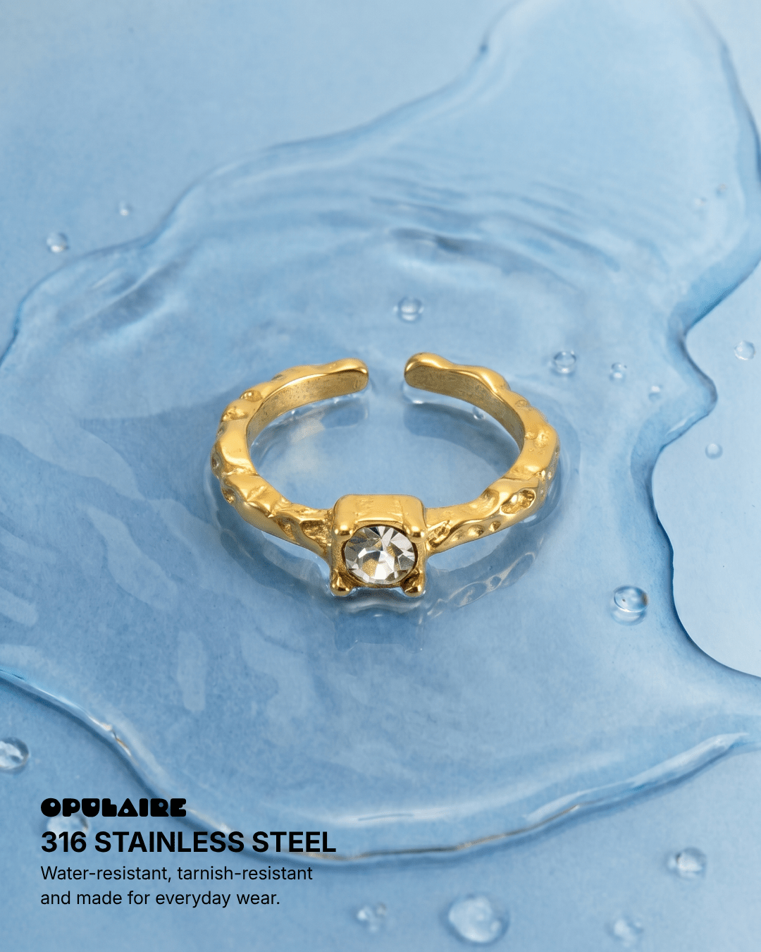 Elsie ring - Opulaire - WATERPROOF jewelry - Adjustable -