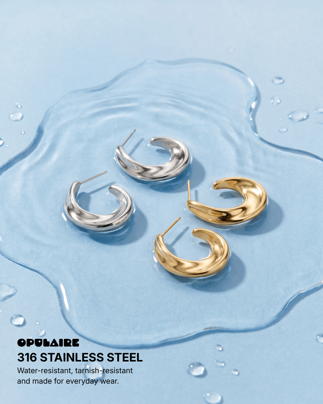 Fiora earrings - Opulaire - WATERPROOF jewelry - 