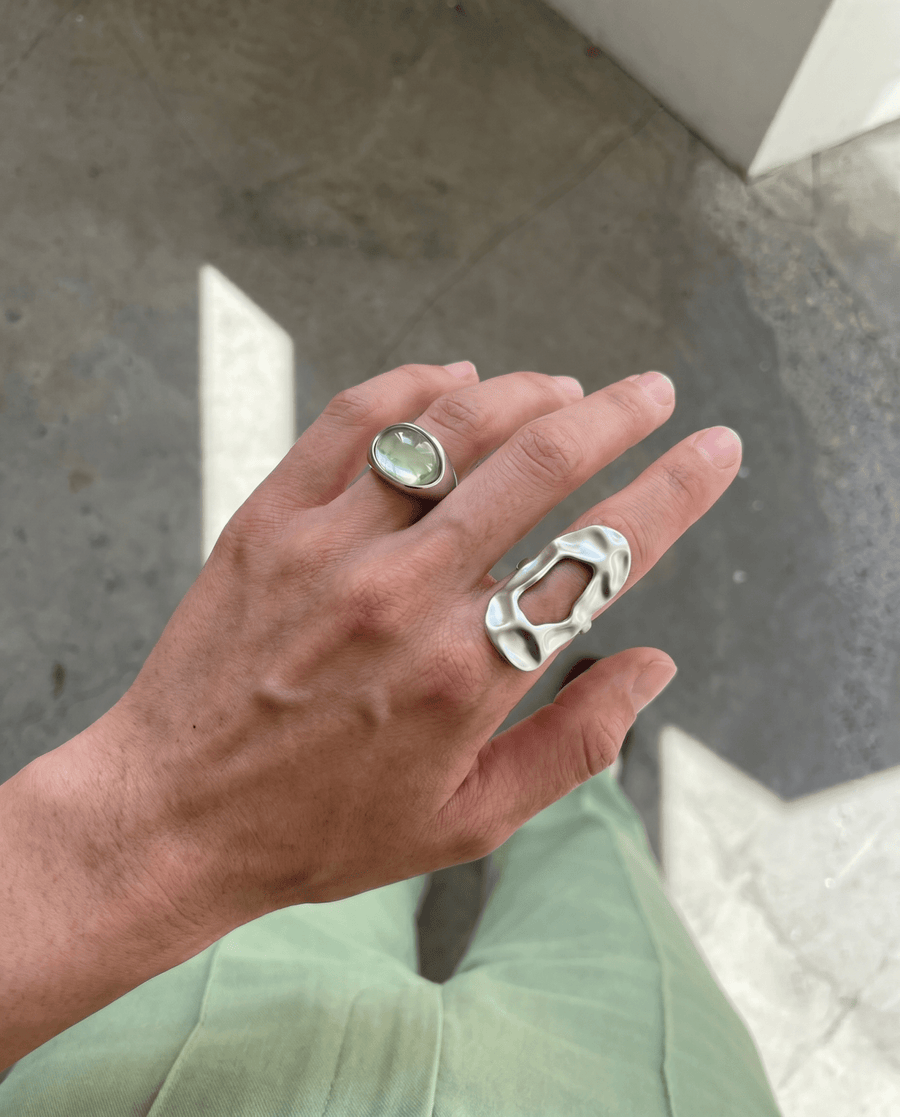 Forlì - Chunky cabochon dome ring - Stainless steel