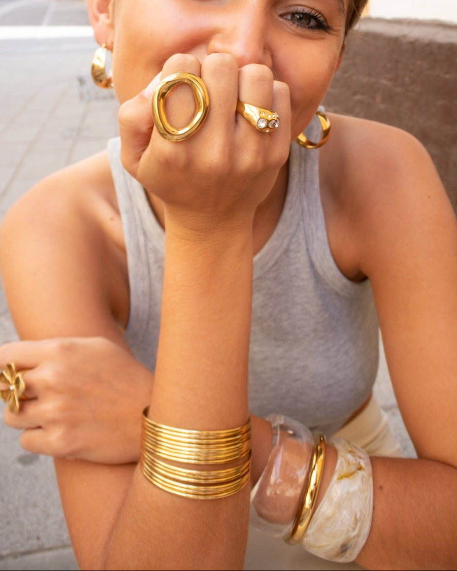 Olivia - Chunky open circle ring - Stainless steel