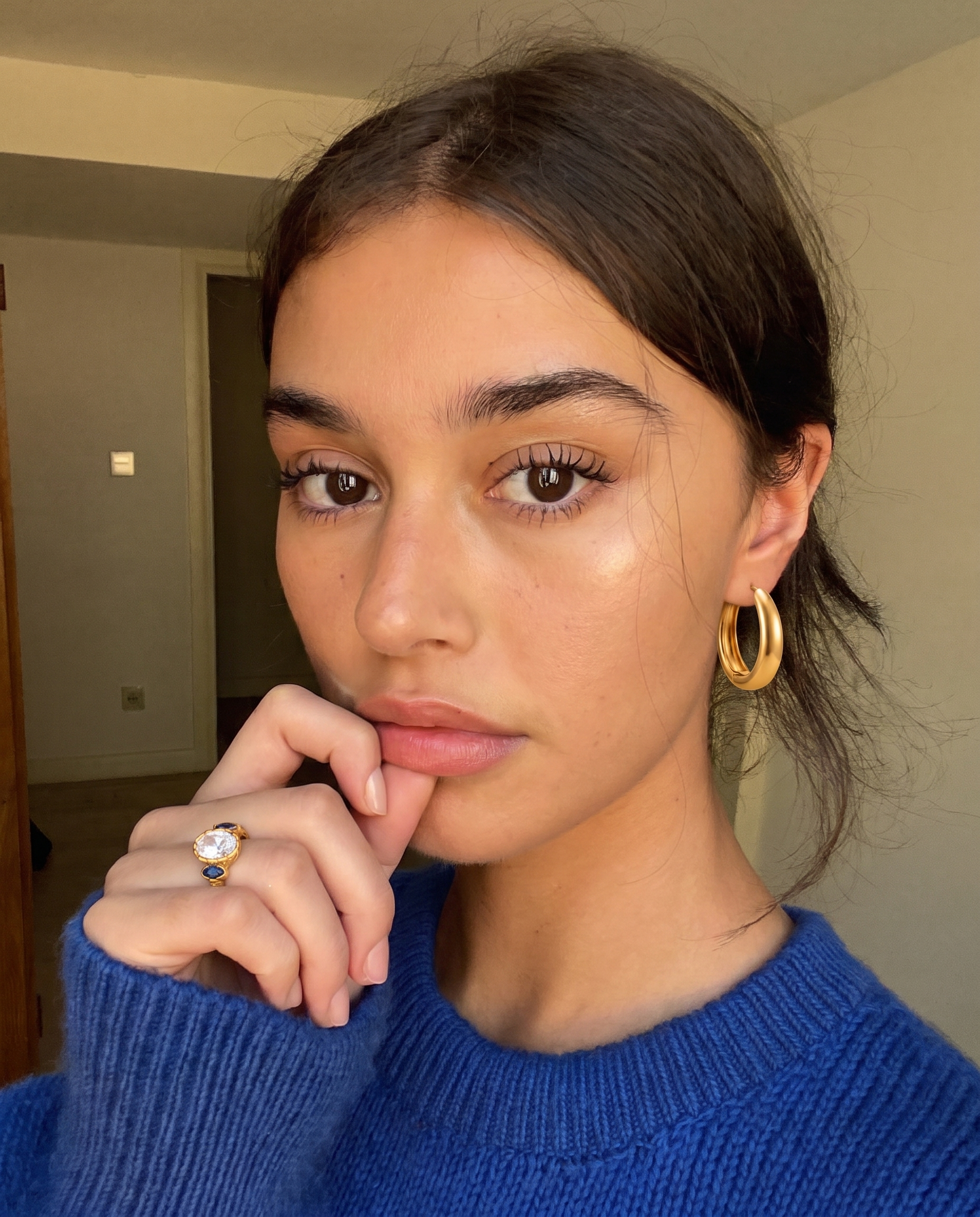 Zianne oval hoop earrings