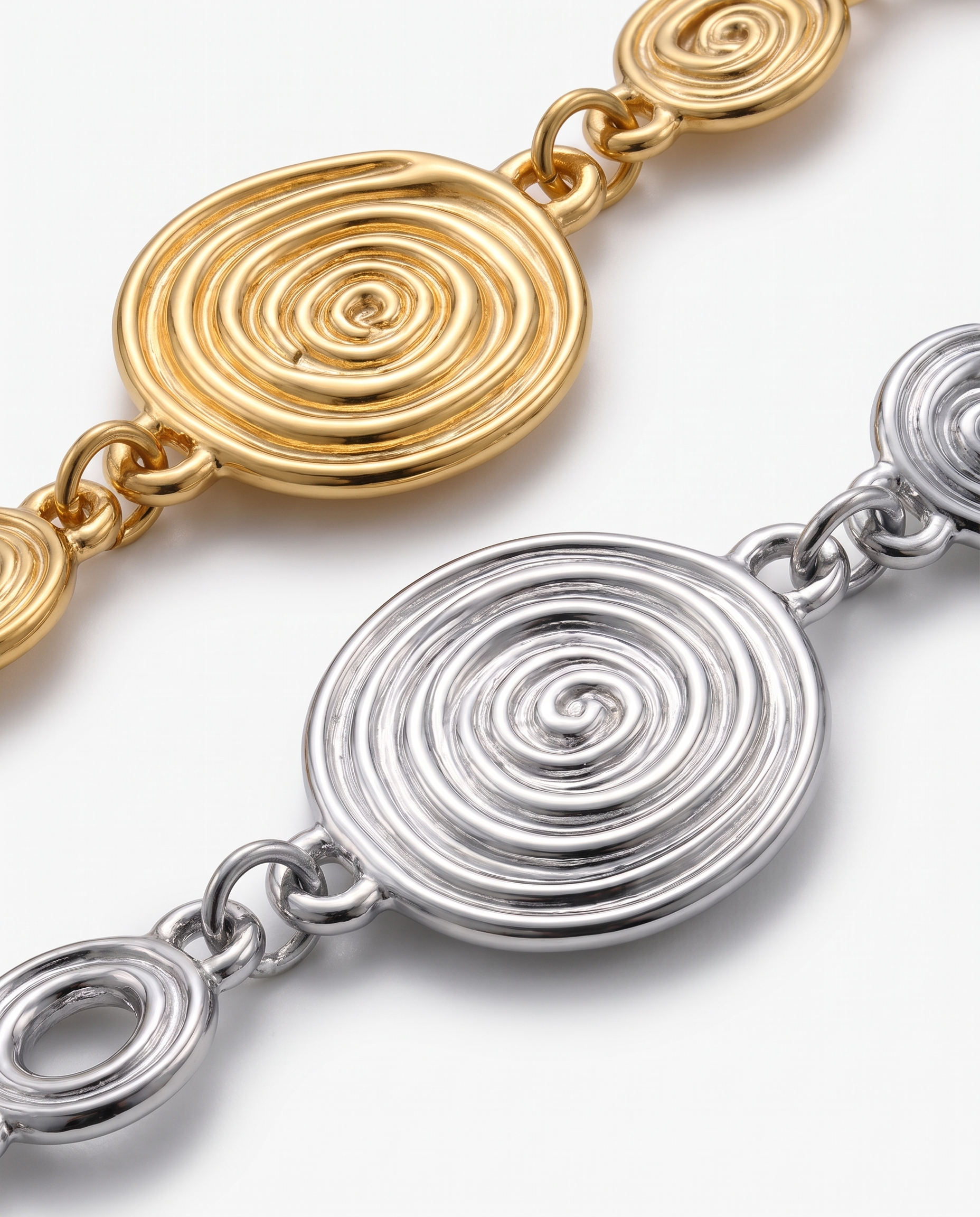 Linia - Spiral disk bracelet - Stainless steel