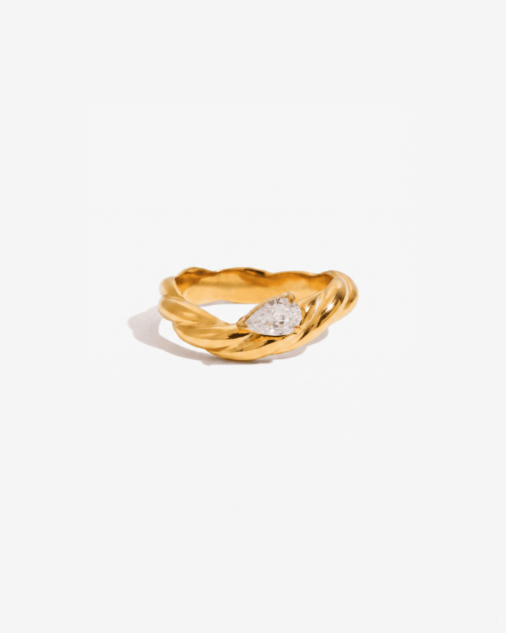 Hula - Stackable stone ring - Stainless steel - Opulaire - WATERPROOF jewelry - EU 52 -