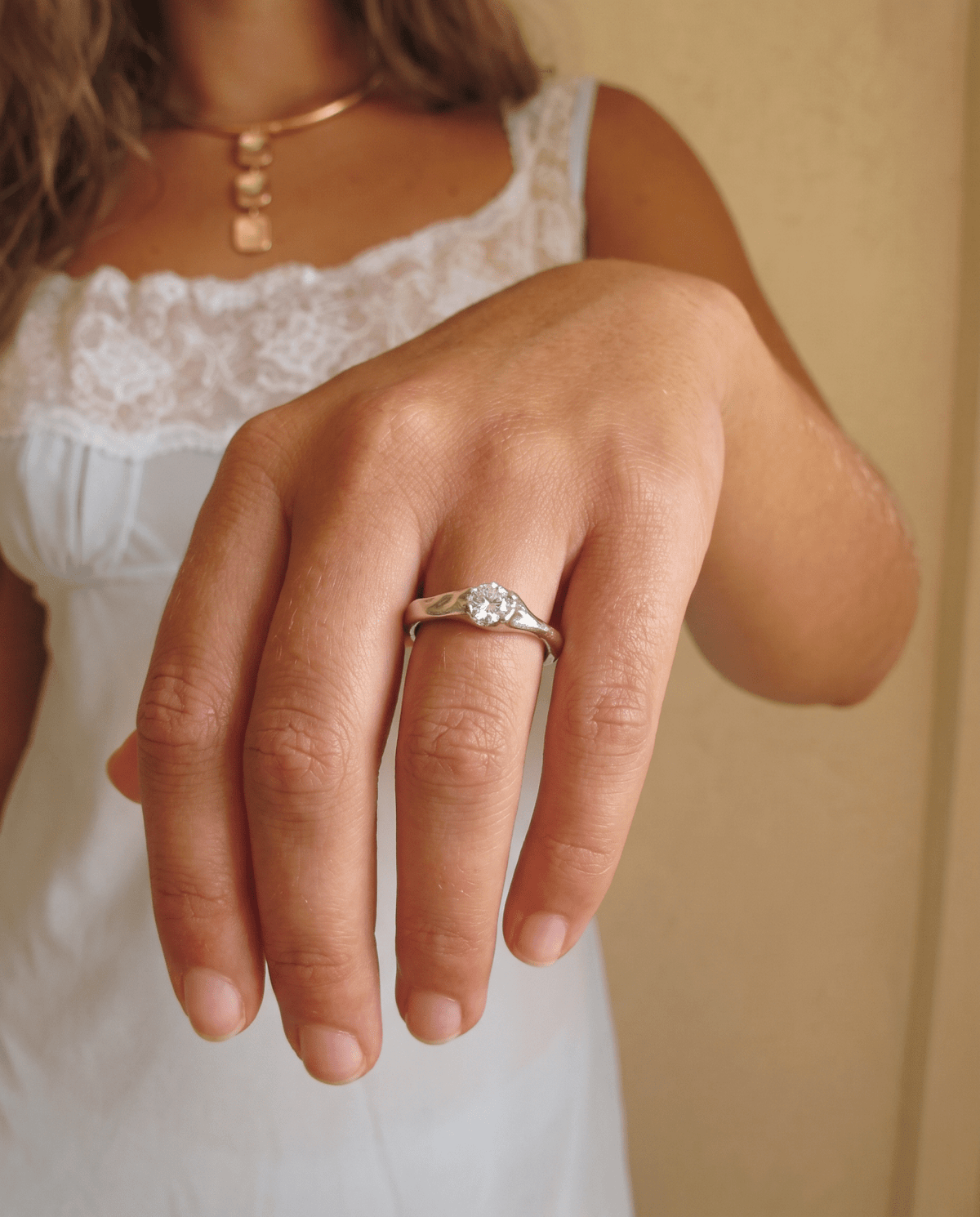 Kim - Dainty solitaire ring - Stainless steel - Opulaire - WATERPROOF jewelry - EU 52 -