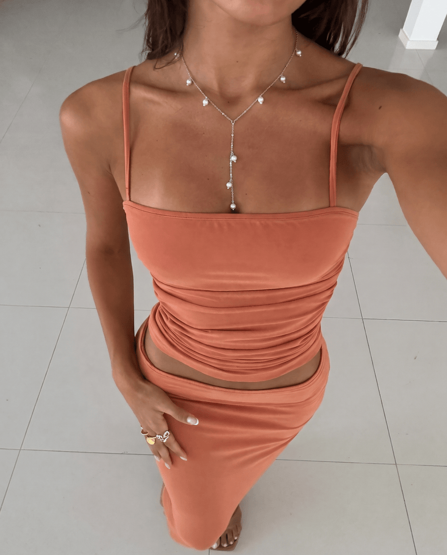 Aprilia - Pearl pendant necklace - Stainless steel