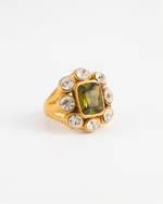 Marzo - Chunky stone signet ring - Stainless steel - Opulaire - WATERPROOF jewelry - EU 52 -
