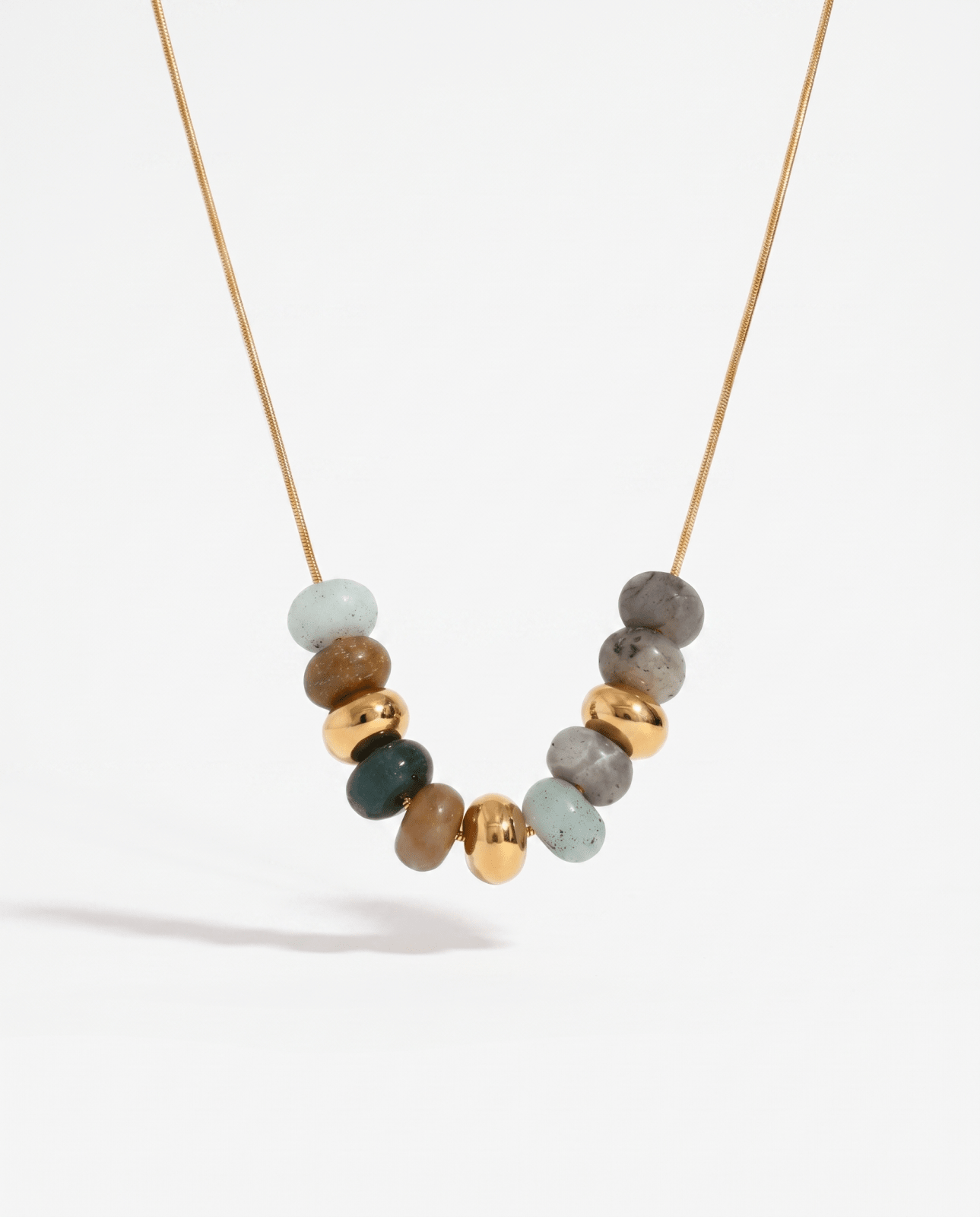 Mia - Dainty bead necklace - Stainless steel - Opulaire - WATERPROOF jewelry - 