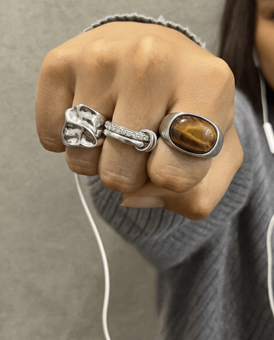 Foggia - Chunky wrinkled ring - Stainless steel