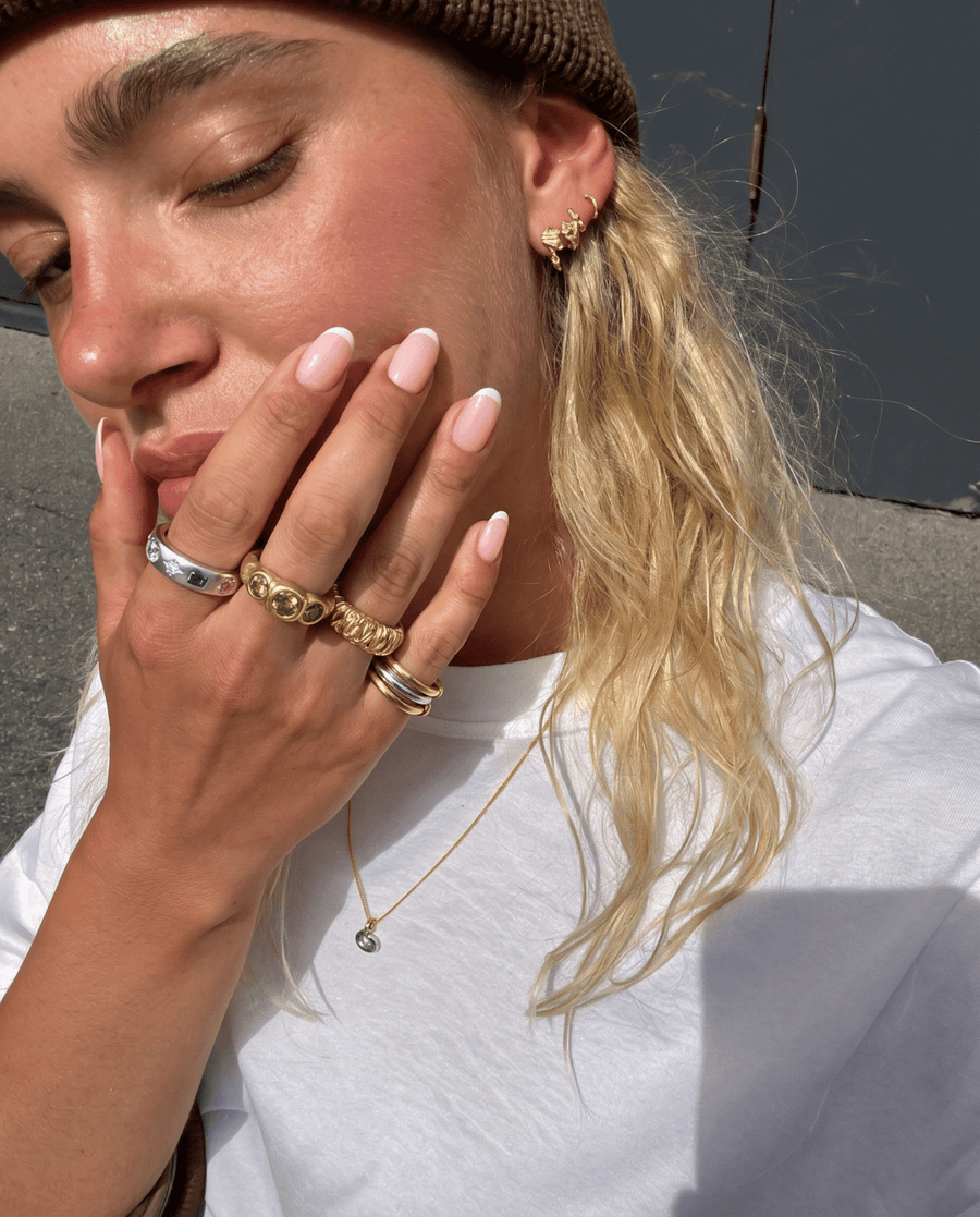 Amélie - Green stone ring - Stainless steel