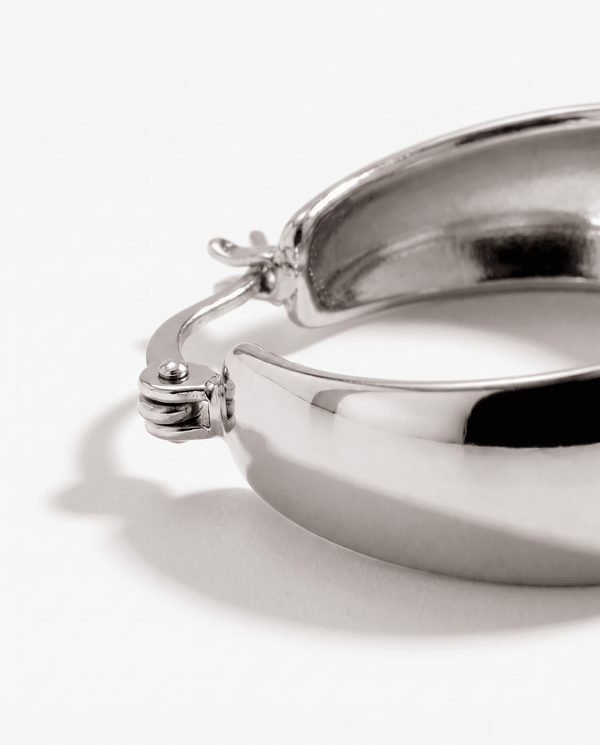 Poza - Chunky dome hoop earrings - Stainless steel - Opulaire - WATERPROOF jewelry - 
